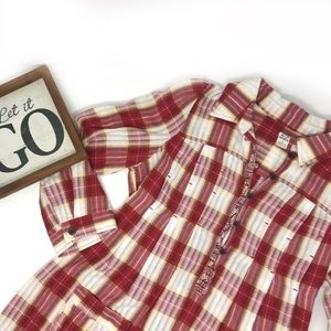 Free People Popover Tunic Roll Tab Sleeves Pockets